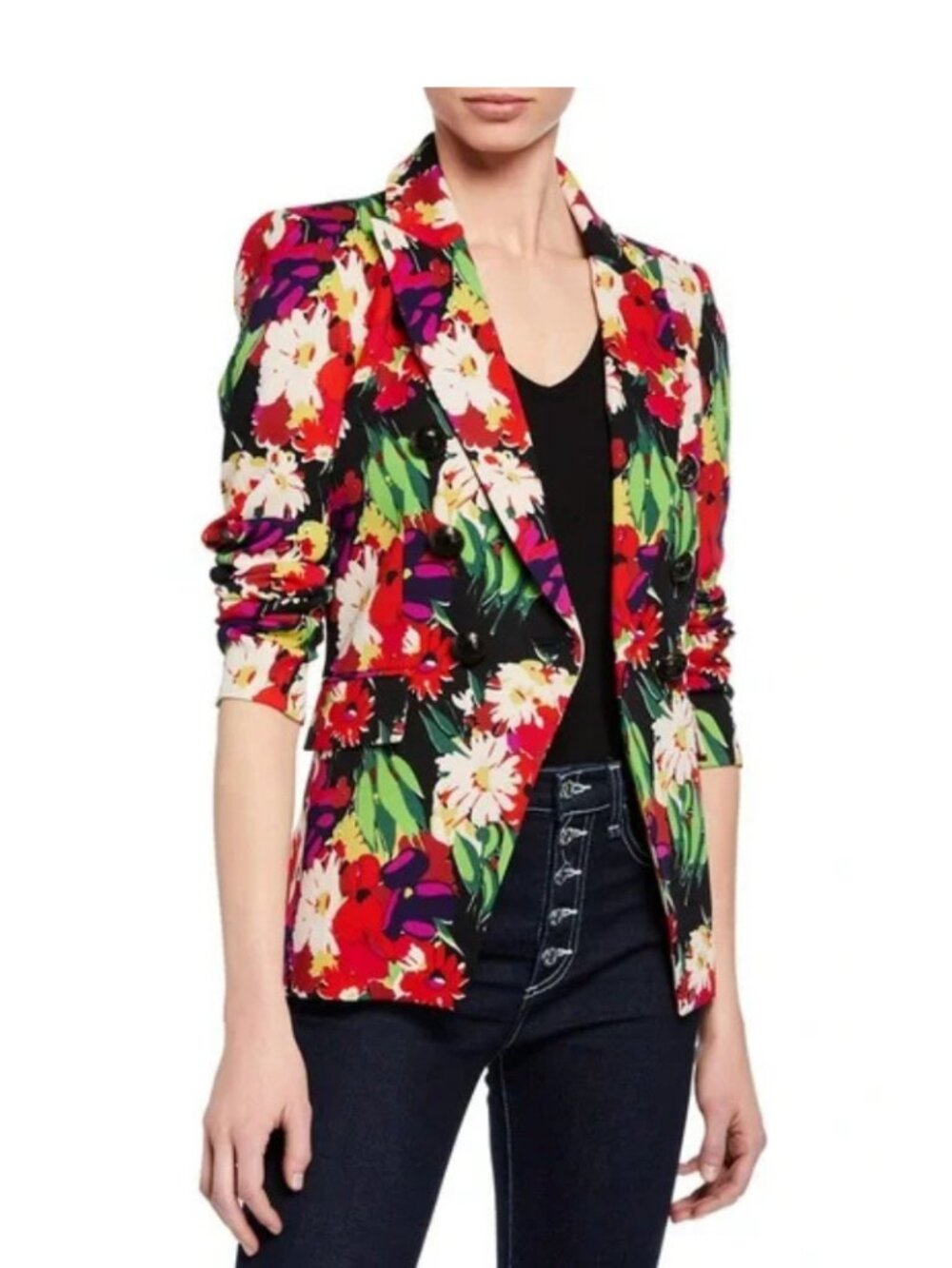 Veronica Beard Miller Floral Double-Breasted Dickey Jacket. Sz 2 - Picture 2 of 8